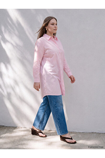 LC Waikiki Nevavm with a Difference of Lcw Curve Pink Large Size 100% Cotton ...