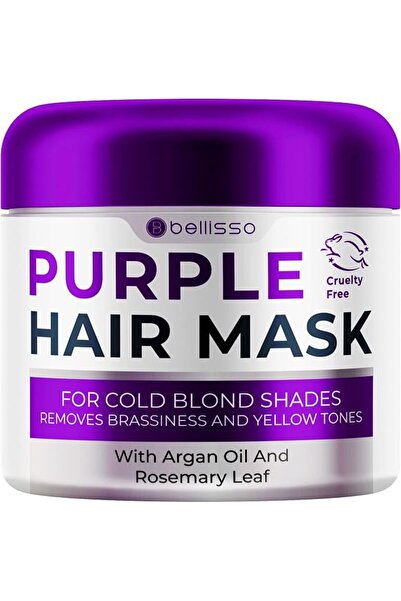 BELLISSO Purple Hair Mask - Deep Conditioner and Toner for Blonde, Brassy Hai...