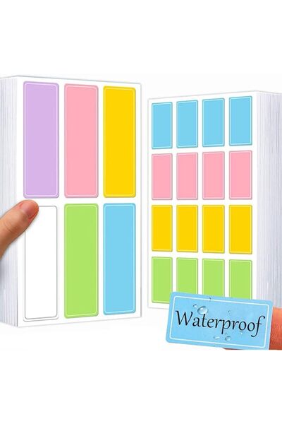 Chielor Color Waterproof Labels Stickers,560 Pcs Adhesive Waterproof Removabl...