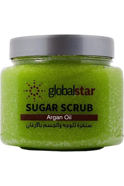 Globalstar مقشر السكر للوجه والجسم بزيت الأرغان، 600 مل