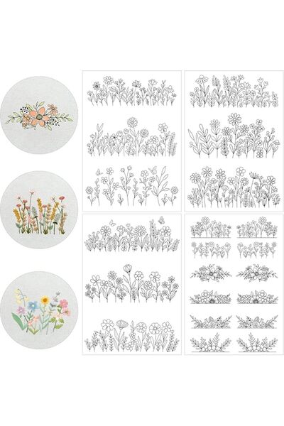 GENERAL Water Soluble Embroider Pattern Stabilizer - Azonee 4 Sheets Stick an...