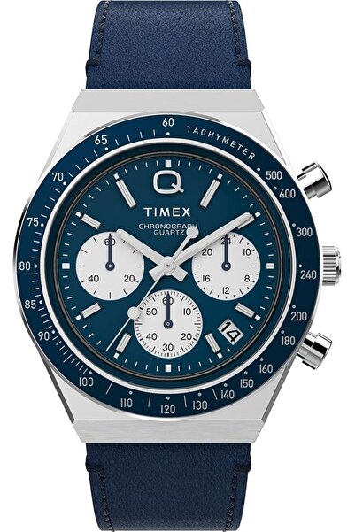 Timex ساعة كرونوغراف بحركة كوارتز وسوار من الجلد للرجال من تايميكس، موديل TW2...