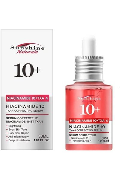 Sunshine Naturals سيروم تفتيح وتصحيح البشرة بالنياسيناميد 10٪ وحمض الترانيكسا...