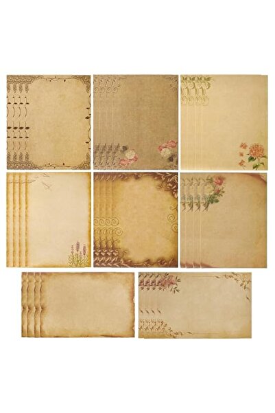 Hannea ® Vintage Letter Writing Paper Sheets, 48 Pcs Floral Decorative Retro ...