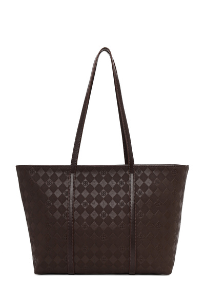 Derimod Women's Brown Printed Shoulder Bag Ab500008Sb
