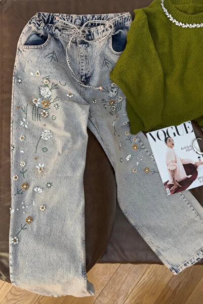 BRGCLOTHING Taş İşlemeli Balon Fit Jean