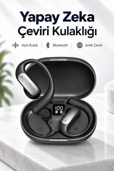 Tinytek Yapay Zeka Çeviri Destekli Açık Kulak Spor Bluetooth 5.4 Kulaklık - A...