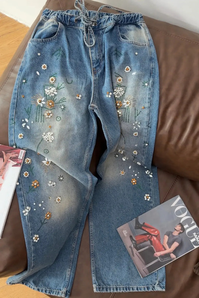 BRGCLOTHING Taş İşlemeli Balon Fit Jean