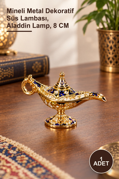 Yenilig 1 Piece of Enameled Metal Alatine Lamp – Enameled Metal Decorative Or...
