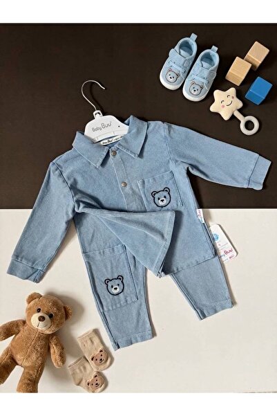 Baby Buu Erkek çocuk ayıcık detaylı kot takım