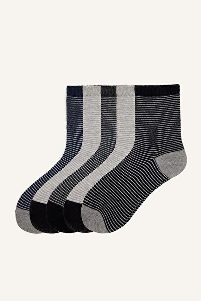 DeFacto 5-Pack Striped Cotton Long Socks for Boys I6838A8Ns