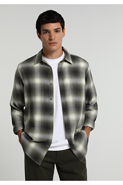 Colin's Regular Fit Shirt Neck Ekoseli Erkek Yeşil Uzun Kol Gömlek