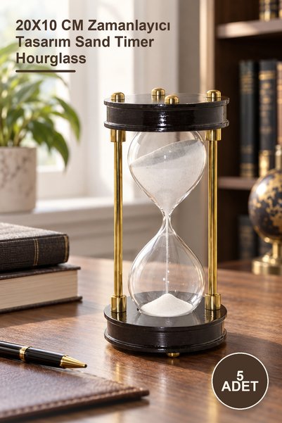 Yenilig 5 Adet Pirinç Kum Saati – 20X10 CM Zamanlayıcı Tasarım Sand Timer Hourglass