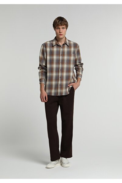 Colin's Regular Fit Mid Waist Straight Men's Brown Sweatpants