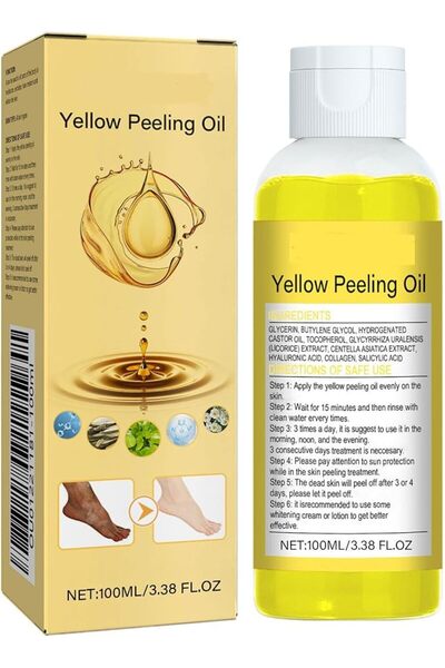 Yelajoy زيت تقشير أصفر، سائل تفتيح وتقشير البشرة، محلول تقشير الجسم لإزالة ال...