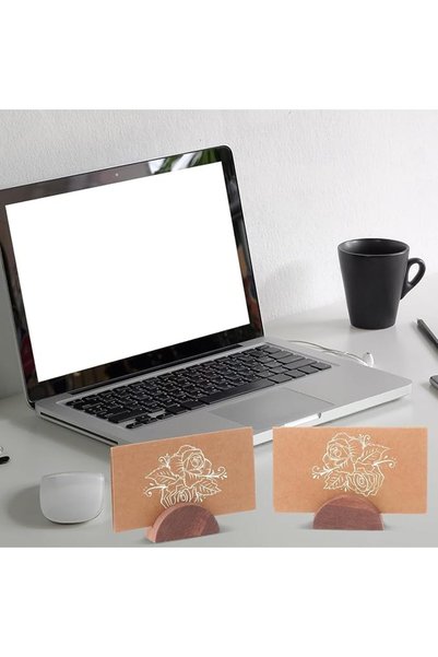 Yelajoy 24 Pcs Wooden Table Number Stands, Wedding Table Name Holder, Semicircular Design Place Card