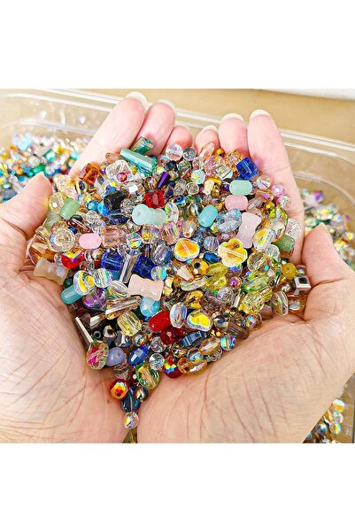 SYOSI Half Pound Assorted Glass Beads (250g) 2-16mm, Colorful Crystal Beads f...