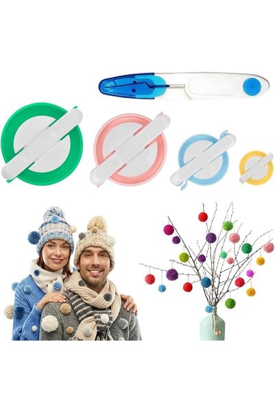 Goodern صانع كرات البوم بوم، 4 أحجام مختلفة مع مقص قطع خيط واحد، محمول ومتين ...