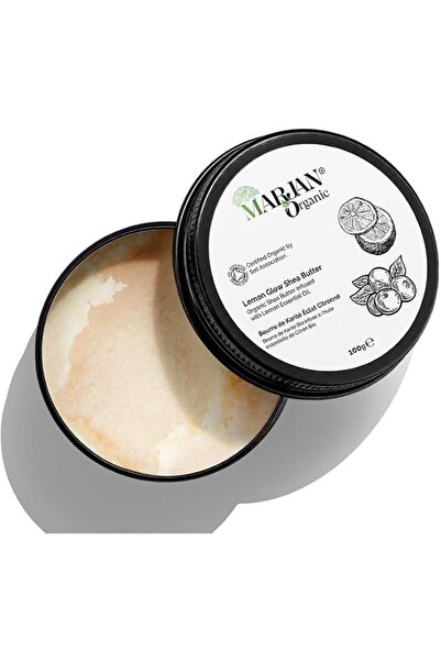 Marjan Organic زبدة الشيا العضوية الممزوجة بالليمون 100 جرام - للبشرة والشعر