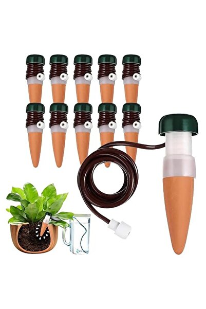 GENERAL Plant Watering Stakes 10 Pack Self Watering Spikes Terracotta Watering