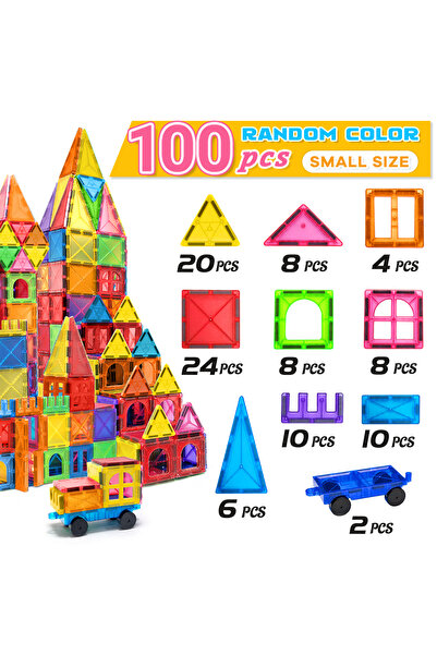 Choice 100PCS 40/64/100PCS Magnetic Building Blocks Montessori Educational Co...