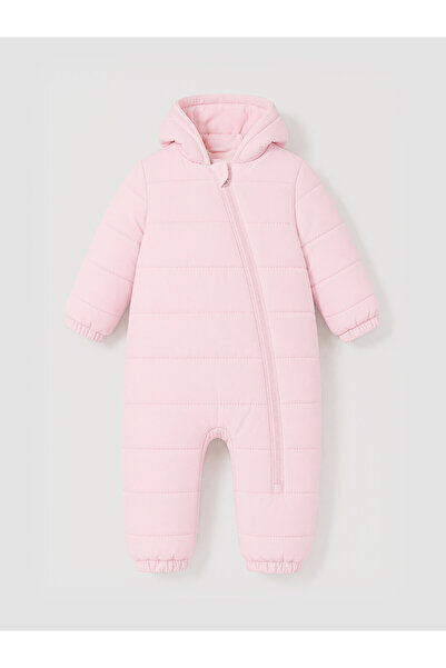 LC Waikiki Nevavm Pink Hooded Baby Girl Astronaut Coat with Difference in Color