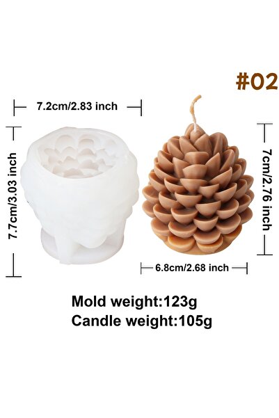 Choice Pine cone mold 02 3D Pine Cone Silicone Candle Mold DIY Christmas Pine...