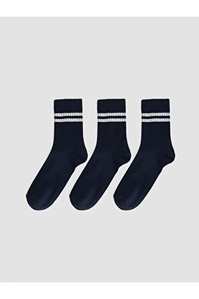 LC Waikiki Rmz Gi̇yi̇m Farkiyla Striped Men's Socks 3-Pack