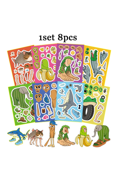 Choice 1set 8pcs 1-6set Italian Brainrot Sticker Tung Tung Sahur Telalaero Te...