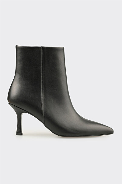 Elle Shoes Siyah Deri Kadın Klasik Bot