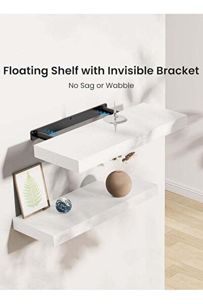 Arabest 4Pcs White Floating Wall Shelves