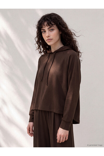 LC Waikiki Alita City Lcw Petite Brown Interlock Plain Standard & Regular Wom...