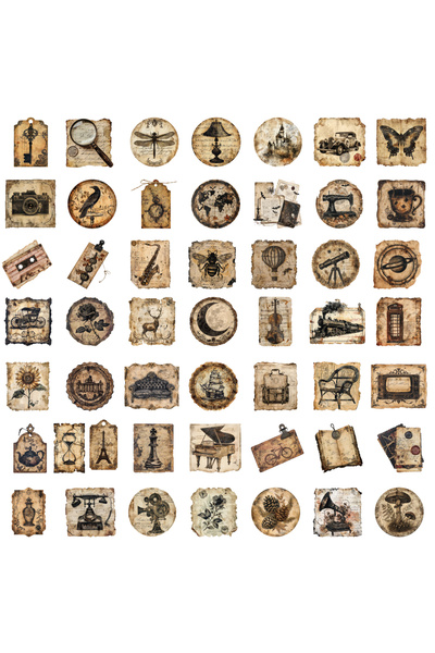 Choice 100PCS 50/100PCS Vintage Label Sticker Nostalgia Harajuku Aesthetic St...