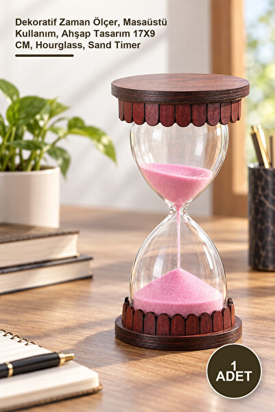 Yenilig 1 Piece Wooden Hourglass – Decorative Time Measurer, Desktop Use, Woo...