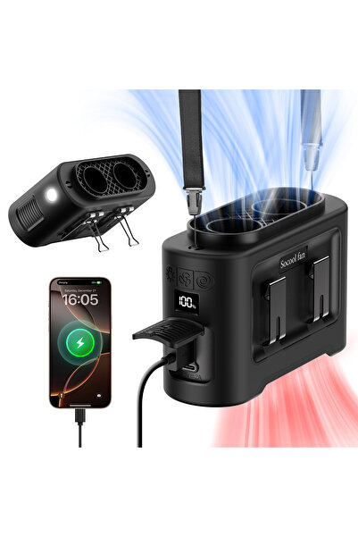 Choice Black Socool 14500mAh Portable Waist Fan Dual Airflow Outlet Turbo Mot...