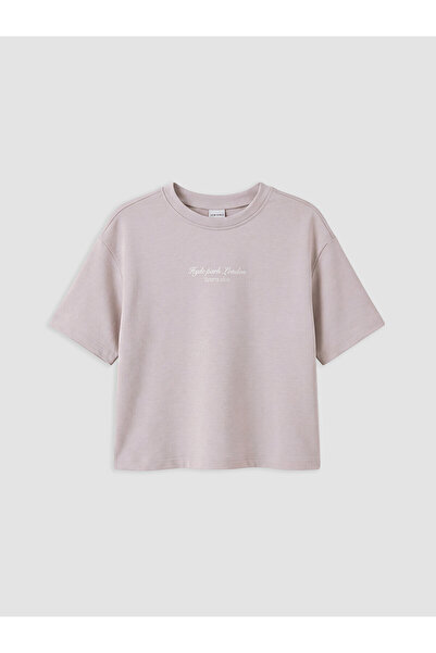 LC Waikiki Two Mt Shop Quality Lcw Kids Gray Girls' Soft Touch T-Shirt
