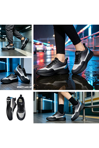 xihuiwa Women's platform height-increasing sneakers gradient mesh breathable ...
