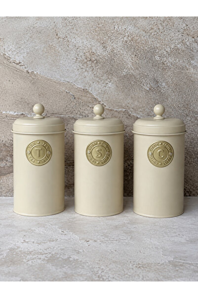 KaiAtelier 3-Piece Country Style Retro Galvanized Vacuum Jar & Storage Container