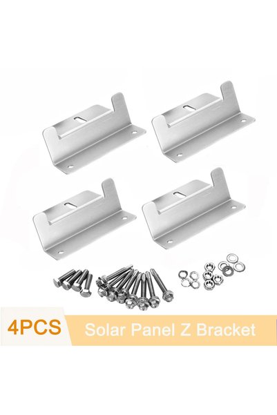 Choice 4pcs white Solar Panel Aluminum Mounting Bracket Kits Roof Z-Style Bra...