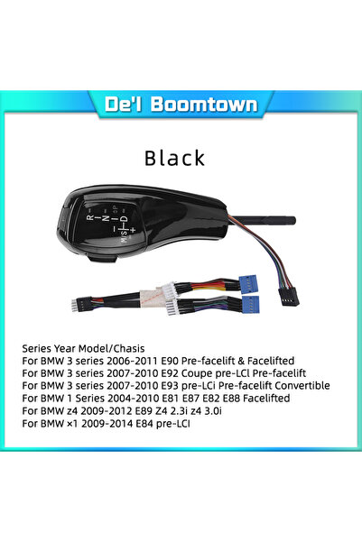 Choice مقبض ناقل حركة LED أسود 90-3 81-2 7-9 لسيارات BMW سلسلة 1 و3 و5 و6 طرا...