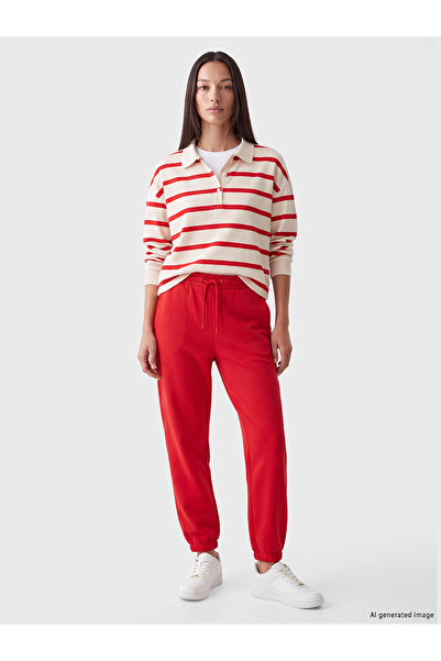 LC Waikiki Nevavm Farkıyla Lcw Everyday Red Women's Thick Jogger Sweatpants