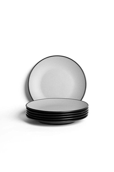 Arabest 6 round flat melamine dinner plates, ideal for serving meats, noodles...