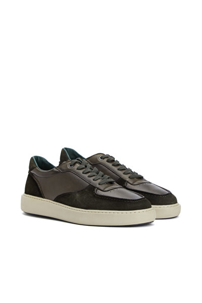 George Hogg Haki Süet Garnili Erkek Deri Sneaker