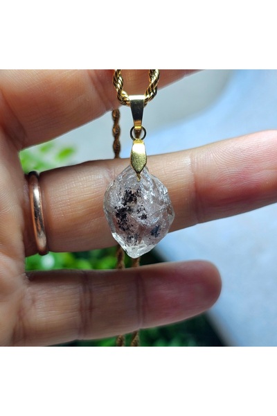 Singincraft Herkimer Diamond - Herkimer Quartz Crystal Natural Stone Necklace...