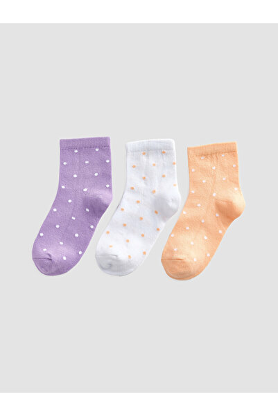 LC Waikiki Nevavm Farkıyla Lilac Polka Dot Girls' Socks