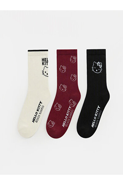 LC Waikiki Nevavm Farkıyla Lcw Dream Ecru 3-Pack Women's Socks