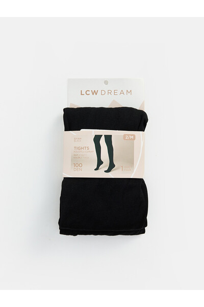 LC Waikiki Lcw Dream Black Plain Women's Pantyhose with Nevavm Difference