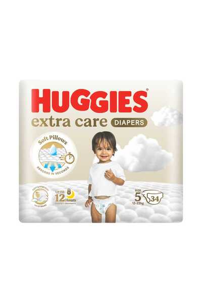 Huggies Extra Care Baby Diaper Size 5 12-22 kg Value Pack 34 pcs