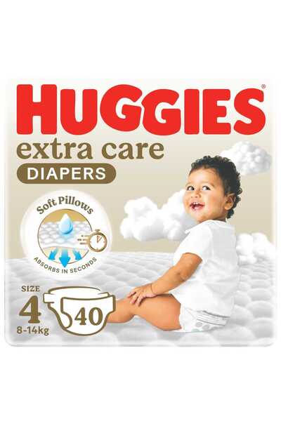 Huggies Extra Care Baby Diaper Size 4 8-14 kg Value Pack 40pcs