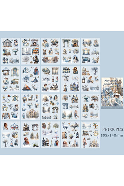 Choice B 20Sheets PET Stickers Season Series PET Decorative Stickers Diary Sc...